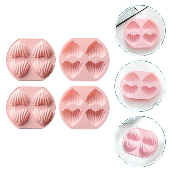 SEWCHICS Pink Silicone Heart Cake Mould, 4 Cavities, Ideal for Baking and Gifting
