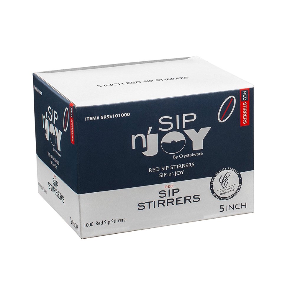 CrystalWare 5 Coffee Sip Stirrers, 1000 Per Box Red