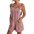 thumbnail image 2 of XIAXAIXU Women's Casual Solid Color Sleeveless Halter Romper, Color: Solid, Size: 2XL, 2 of 6