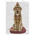 thumbnail image 2 of Fab Funky 26x32 Black Ornate Wood Framed with Double Matting Museum Art Print Titled - Yellow Labrador and Tiara, Full, 2 of 4