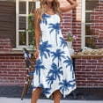 thumbnail image 3 of Staron Robe Sans Manches Ample et Fluide pour Femmes, Taille Haute, Style Hawaïen, Printemps Été, Tenue de Plage avec Poches, Bleu G, 3 of 6