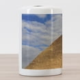 thumbnail image 3 of Egyptian Print Ceramic Toothbrush Holder, Top of Pyramid Photo with Fluffy Cloudy Soft Sky, Decorative Versatile Countertop for Bathroom, 4.5" X 2.7", Caramel Pale Orange, 3 of 4