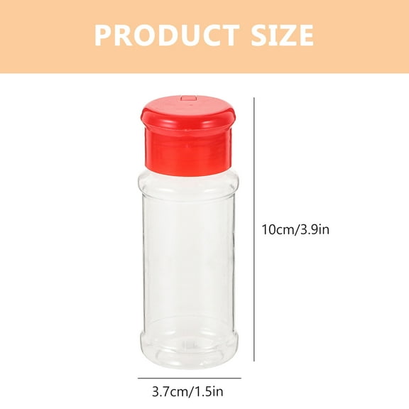 Atriss 12Pcs Plastic Spice Salt Pepper Shakers Seasoning Jar Can Barbecue Condiment Jar Bottles Cruet Container (Red)