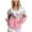 Pink, variant on frariair Women's Floral Print Full Zip Hooded Jacket Long Sleeve Oversized Sweatshirt With Pockets For Fall Fashion Pink S