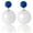 Royal Blue, variant on Womens Double Pearl Crystal Earrings with Blue Top