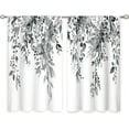 thumbnail image 6 of Eucalyptus Botanical Leaves Grey Floral Kitchen Window Curtains Over Sink Farmhouse Flower Leaf Small Window Treatment Cafe Short Curtains for Bathroom Treatment Tier Drapes 26x36 inch, 6 of 6