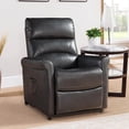 thumbnail image 3 of Recliners and Massage Chairs Eli Collection Contemporary Leather Upholstered Living Room Electric Recliner Power Chair, Black,Massage Recliners, 3 of 11