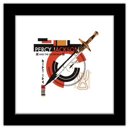 Gallery Pops Disney Percy Jackson and the Olympians - Riptide Badge Wall Art, Black Framed Version, 12" x 12"