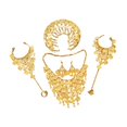 thumbnail image 1 of Juego de 4 joyas nupciales de aleación, conjunto de joyas tradicionales indias para novias. Pendientes de gancho, 1 of 7