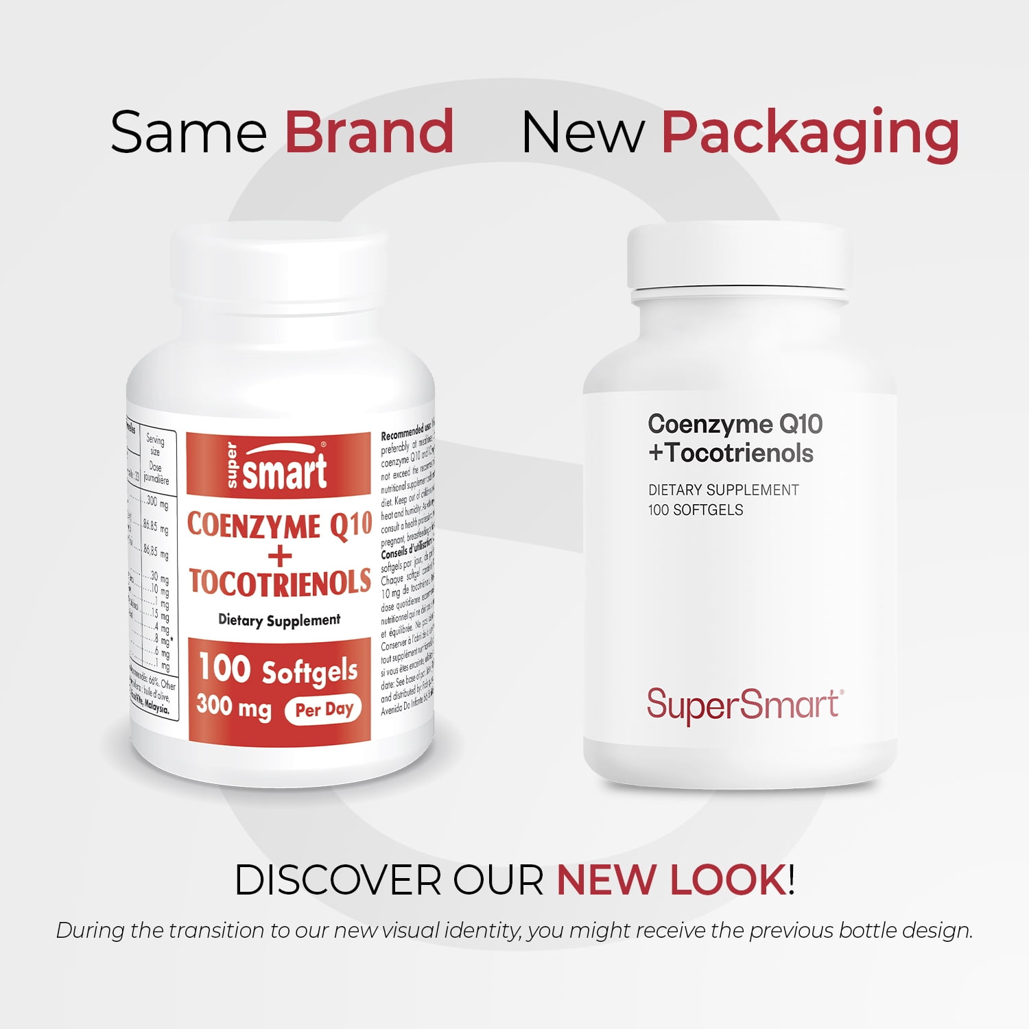 SuperSmart - CoQ10 + Tocotrienols 300 mg per Day (Co Enzyme Q10 + Vitamin E) | Non-GMO & Gluten Free - 100 Softgels