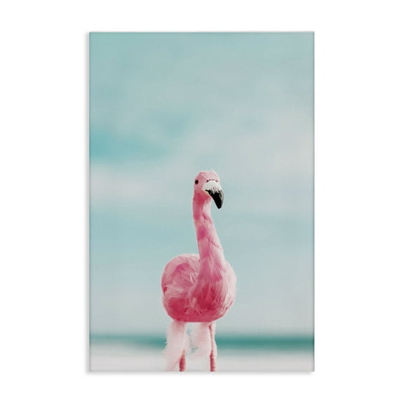 Stupell Industries Funky Summer Flamingo Nautical & Beach Photography Wrapped Canvas Art Print Wall Art, 16 x 24