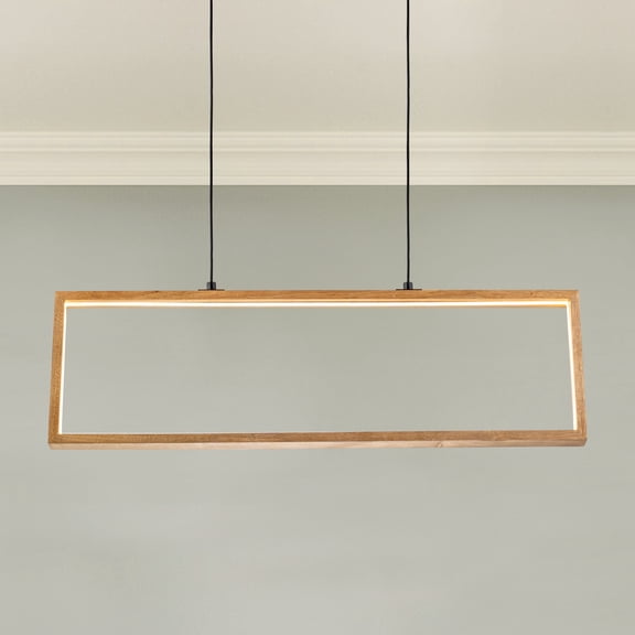 C Cattleya Black Dimmable LED Wood Pendant Light