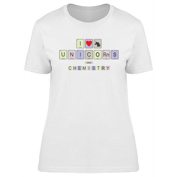 I Love Unicorns And Chemistry  T-Shirt Women -Image by Shutterstock, Female XX-Large