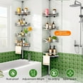 thumbnail image 6 of Shower Caddy Tension Pole：4-Tier Rustproof Bathroom Corner Shelf for Renters - 47-121inches Adjustable Bathtub Organizer with Soap Holder-large capacity rack for Shampoo Storage Home Accessory, 6 of 7