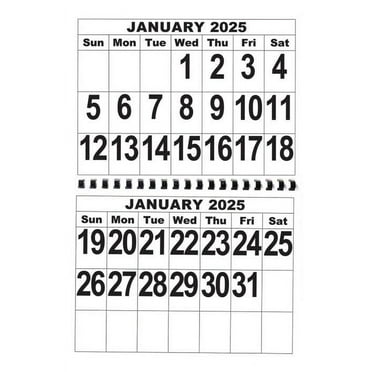 Low Vision Print Calendar- 2025 - Walmart.com