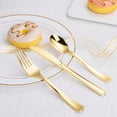 thumbnail image 6 of 500PCS Gold Plastic Silverware - Gold Plastic Cutlery Set Disposable Flatware Dinnerware -200 Forks, 150 Spoons, 150 Knives for Party, Birthday, Wedding Utensils, 6 of 6