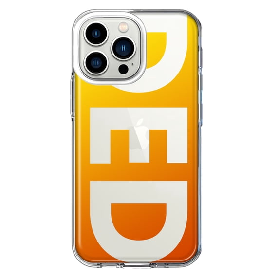 MUNDAZE Apple iPhone 13 Pro Shockproof Clear Hybrid Protective Phone Case Orange Yellow Clear Funny Text Quote Ded Cover