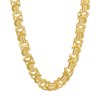 9mm 14k Yellow Gold Plated Flat Byzantine Choker Chain Necklace, 18 inches
