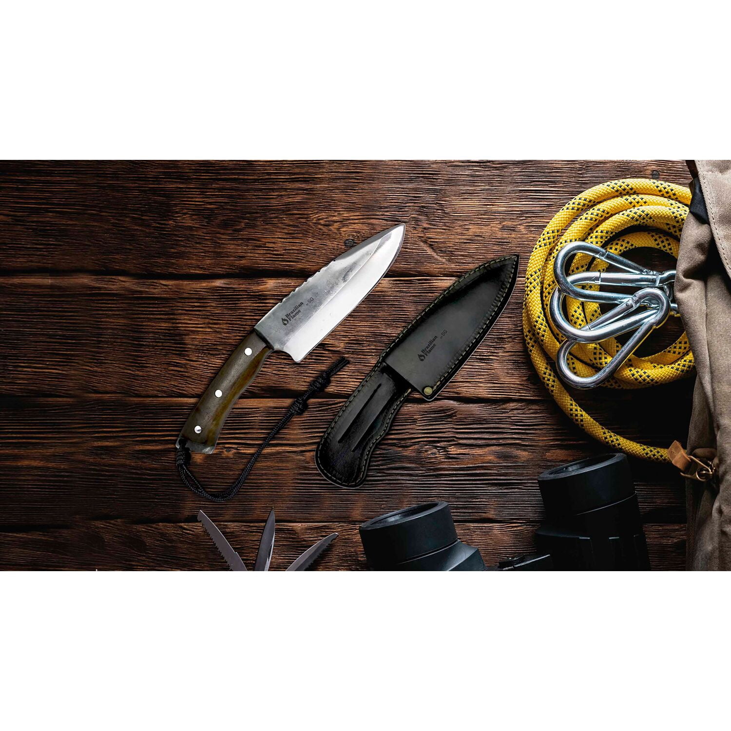 Brazilian Flame Hunter Elk 6 -inch Stainless Steel Knife with Full Tang Handle
