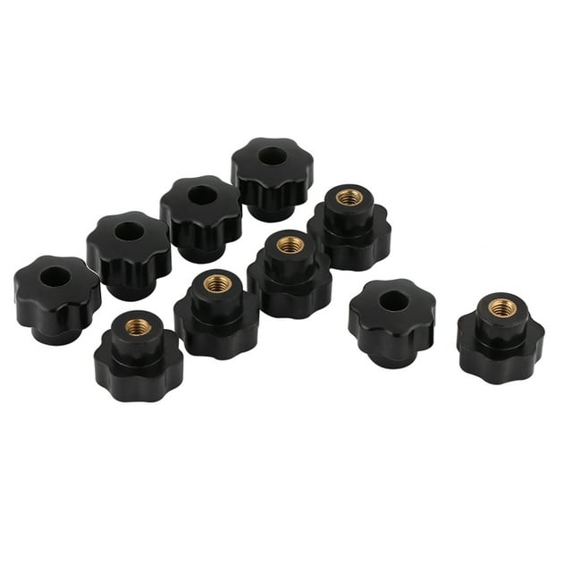 Perilla de máquina herramienta, 10 piezas, perilla hembra de color negro universal, perilla de tractor, diseño elevado