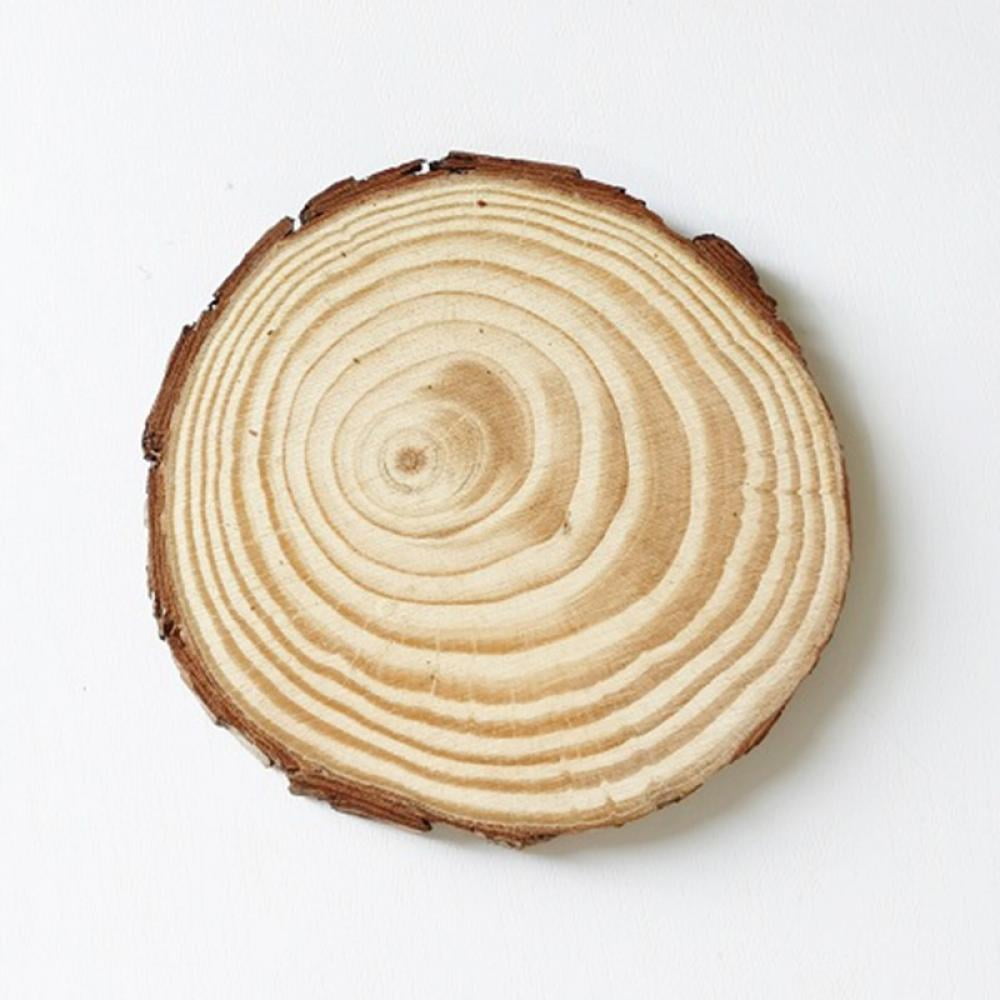 Natural Wood Slices for Centerpieces Crafts - Predrilled Wooden Circles  Round Discs with Bark for Wood Burning Projects Arts Coaster Table Décor 20
