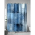 thumbnail image 5 of Blue Shower Curtain Set, Waterproof Shower Curtains for Bathroom, Ombre Oil Painted Retro Abstract Art Modern Washable Fabric Cloth Bath Curtain for Bathtub Decoration with Hooks 72x78 Inches, 5 of 6
