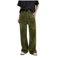 thumbnail image 2 of Dzrciro Denim Pants for Women, Mid Rise Full Length Leopard Printed Jeans with Pockets, Soft Y2k Vintage Streetwear Jeans S-2XL, 2 of 7