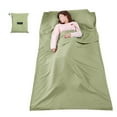 thumbnail image 1 of Tignapoo Ultralight Travel Sleeping Bag Liner, Polyester Fabric, Meadow Green, 45.3 x 82.7 Inches, Includes Storage Pouch, 1 of 6