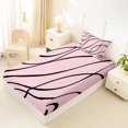 thumbnail image 4 of Homewish Abstract Lines Twin Sheets,Minimalism Artwork Bedding,Black Pink,3 Pieces,1 Fitted Sheet and 1 Pillowcase, 4 of 6