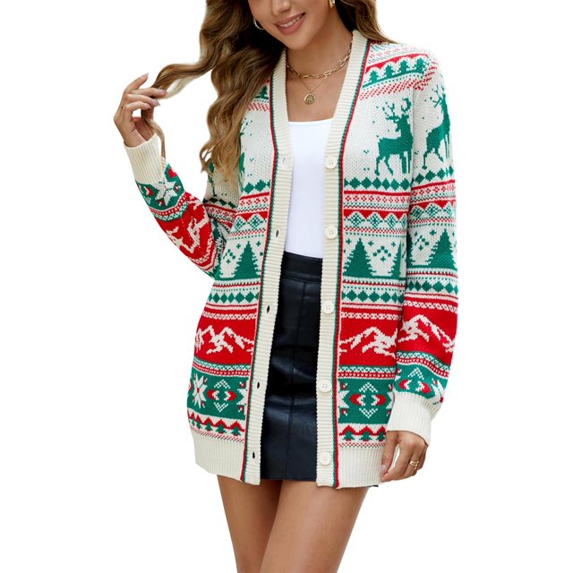LUBOT Nouveaux Cardigans de Noël Laids pour Femmes
