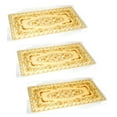 thumbnail image 2 of Pack of 3 Vinyl Table Runner, Placemat, Dresser or Nightstand Scarf 17x33 Inch Decorative Cut Work Floral Design Gold on Light Beige, 2 of 2