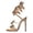 Gold, variant on Stiletto Heels for Women Sparkly Floral Rhinestone Spiral Strap High Heeled Sandals Wedding Dress Shoes Silver Size 6