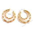 thumbnail image 7 of SmartBy 1 Pair Exaggerated Women Ear Hoop Hollow Out Polished Bamboo Joint Alloy Electroplated Ear Decoration Jewelry Lady Prom Party Hanging Earring, 7 of 7