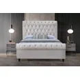 thumbnail image 2 of Modern Velvet California King Platform Bed with Crystal Tufted Rolled Top Headboard, Stylish Legs, Light Gray, 2 of 3