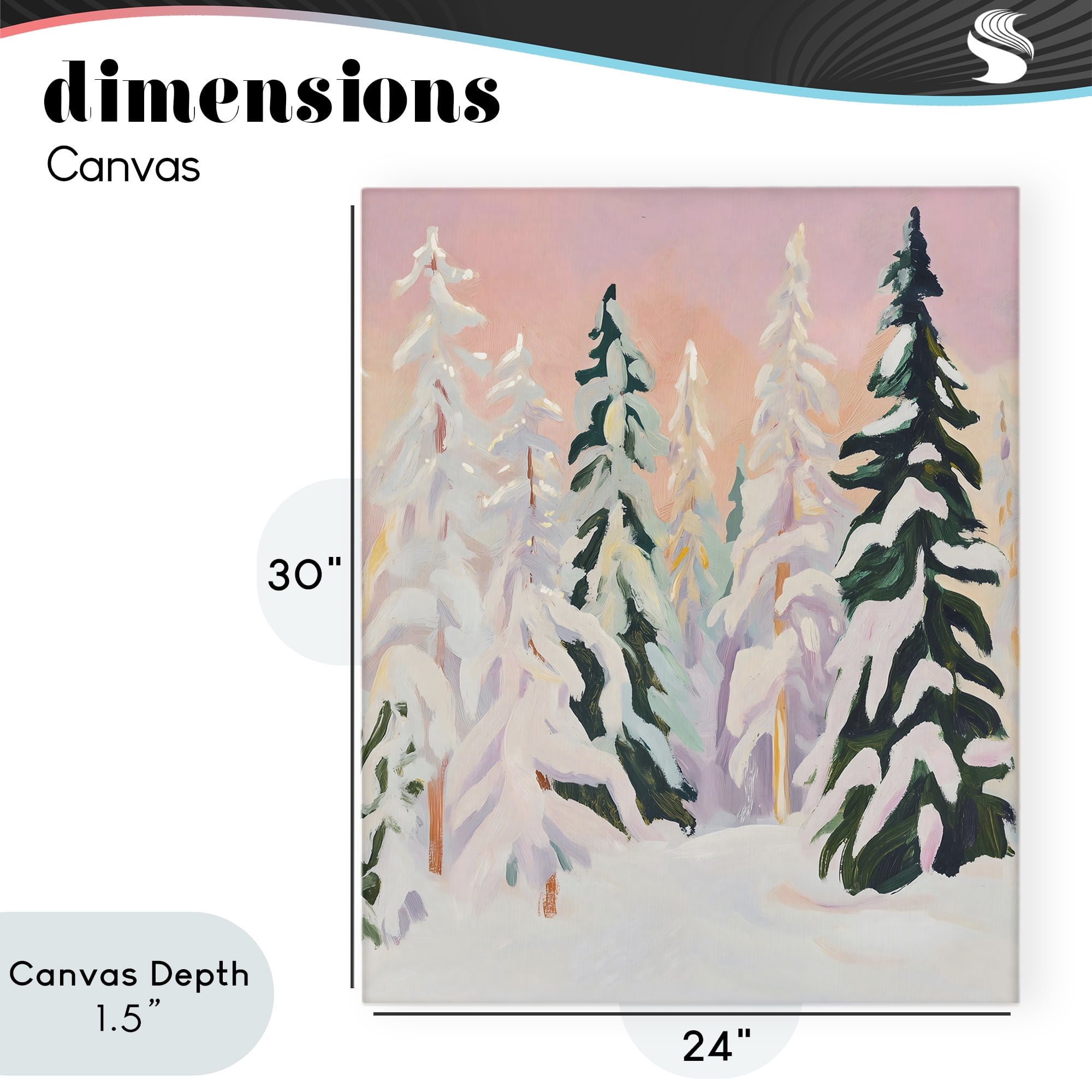Stupell Industries Peachy Pastel Winter Forest Canvas Wall Art, design by The Prints Vibe