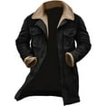 thumbnail image 5 of Zimjoy Mens Suede Jacket Vintage Slim Fit Double Breasted Trench Coats Windproof Lapel Collar Wool-Blend Peacoat Casual Long Trench Coats Thermal Winter Jackets, Black S, 5 of 5