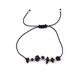 thumbnail image 1 of Xiao Hua Pulsera de cuentas hecha a mano, ideal para hombres y mujeres, con cuentas de cristal de piedra natural, ajustable (negro), 1 of 5