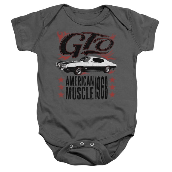 Pontiac Gto Flames Infant Baby Romper T-Shirt Charcoal
