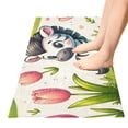 thumbnail image 2 of Bath Mat Soft Plush Non-Slip Absorbent Bathroom Rugs 39"x20" Cute Zebra with Tulip Flower, 2 of 8
