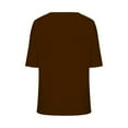 thumbnail image 6 of Back to School Savings! Ahuyic Womens Summer Tops V-Neck Shorts Sleeve Casual Tee Tops Slim Fit Basic Tshirts Blouse Coffee L, 6 of 6