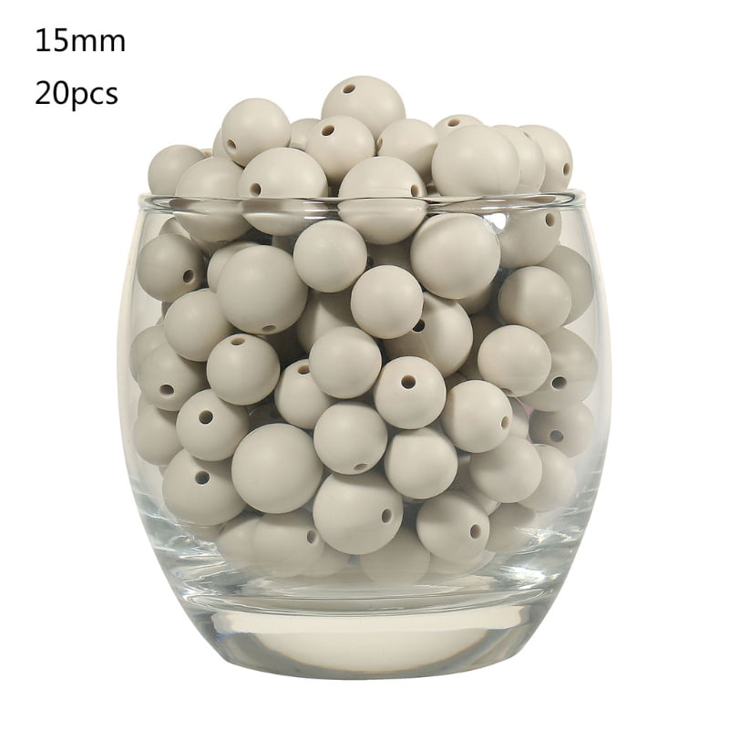20pcs Round Shape Baby Teething Beads for DIY Silicone Nursing Necklace/Bracelet 
