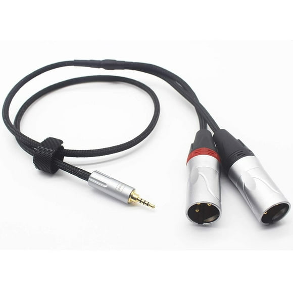 2.5mm Balanced to Dual XLR Male Balanced Headphone Audio Headphone Adapter 8 Core Silver Plated Cable [ 2.5mm to 2 XLR