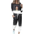 thumbnail image 2 of JURANMO Christmas Womens Two Piece Outfits Casual Sweatsuits,2024 Winter Women's Cute Reindeer Gradient Printing Casual Trendy Long Sleeve Sport Pullover Leisure Tops + Drawstring Pockets Pants Set, 2 of 5