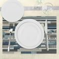 thumbnail image 3 of Ambesonne Navy Blue Place Mats Set of 4, Geometric Shapes Stripes, Standard Size, Slate Blue Almond Ecru, 3 of 5