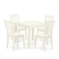 thumbnail image 2 of East West Furniture Oxford 5-piece Wood Dinette Table Set in Linen White, 2 of 6