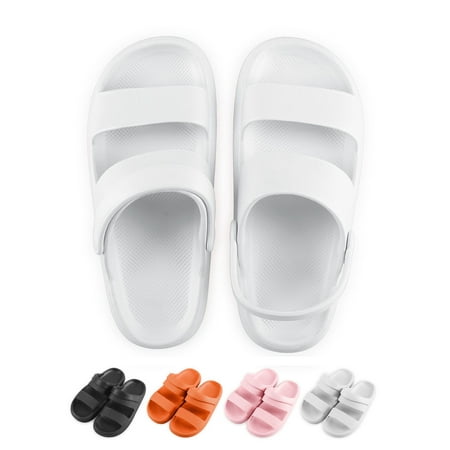 

Gustave Anti-Slip Clouds Slippers for Women and Men Double Strap Slides Sandals Thick Sole Open Toe Slippers for Shower Bathroom Indoor Outdoor