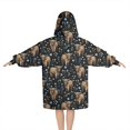 thumbnail image 2 of Black Highland Cow Flower Pattern Blanket Hoodies for Kids 6-13YR Oversize Wearable Blanket Hoodies for Boys Girls Teens, 2 of 7