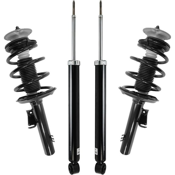 Detroit Axle - Struts Shocks for 2004-2010 BMW X3, 2 Front Struts with Coil Springs 2 Rear Shock Absorbers 2005 2006 2007 2008 2009 Suspension Replacement