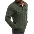 thumbnail image 3 of Chaqueta vaquera para hombre, estilo clásico, ajustado, rasgado, desgastado, informal, estilo camionero, 3 of 5