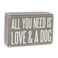 thumbnail image 7 of Primitives by Kathy 105536 Decorative Box Sign & Pair of Socks Gift Set-All You Need is Love and a Dog, One Size, Grey, White, 7 of 7